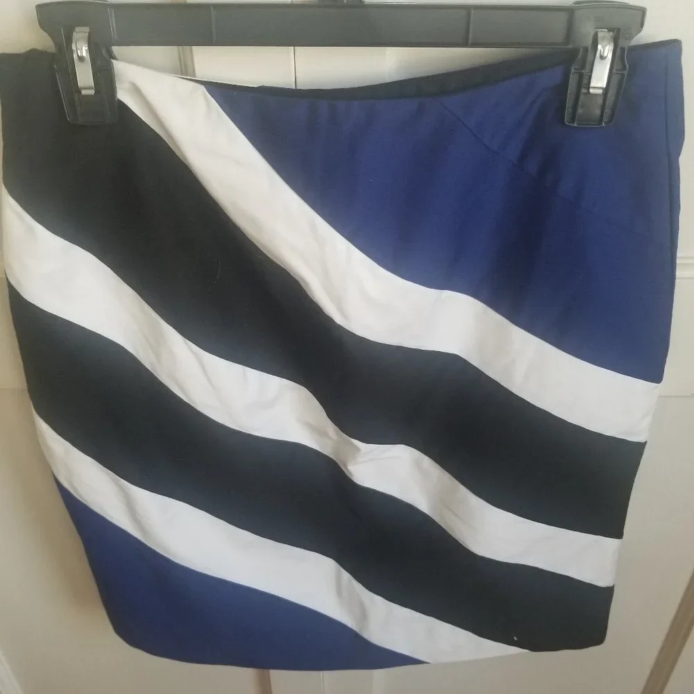 White House Black Market Blue, Black, White Stripe